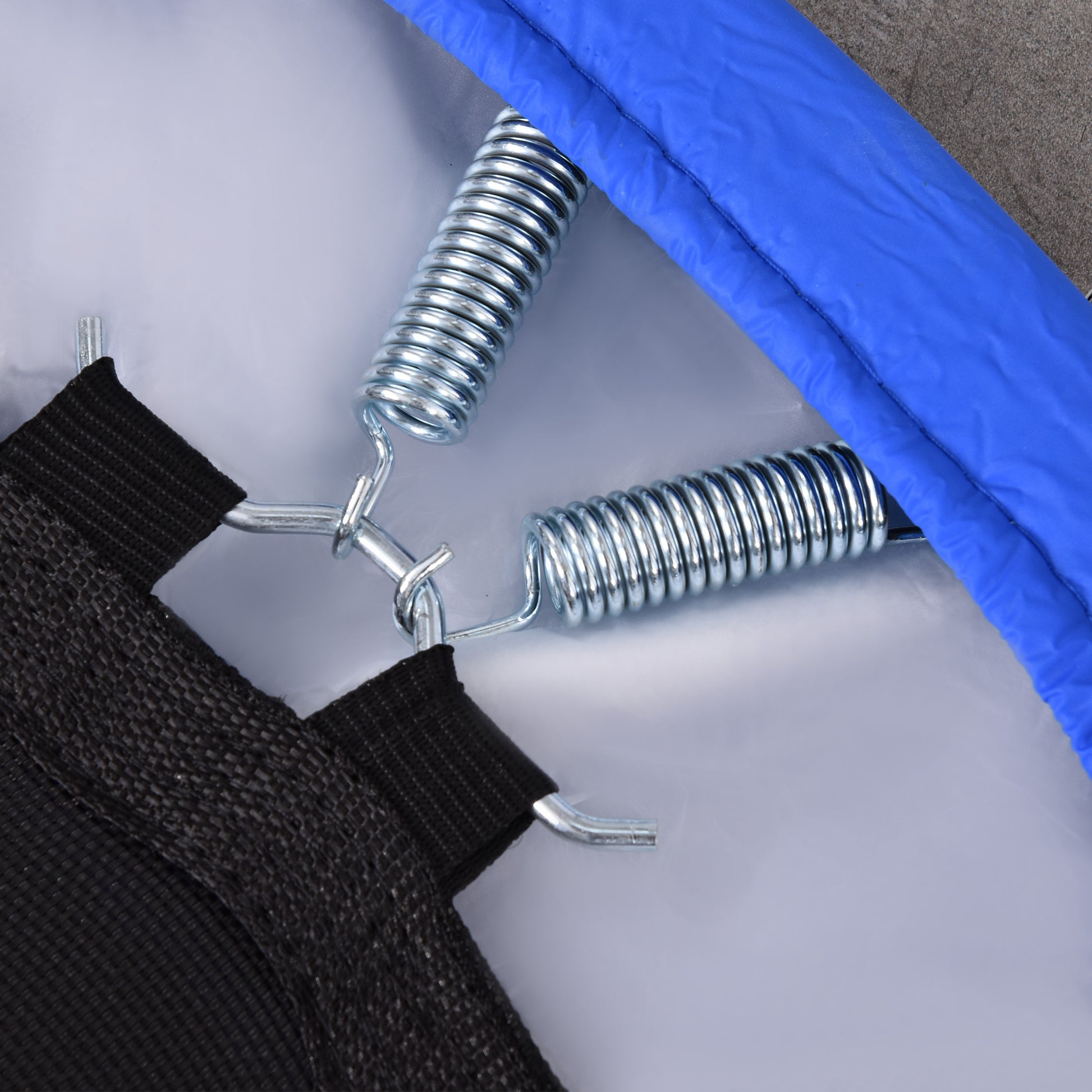 HOMCOM Trampoline Aerobic Rebounder Indoor Outdoor Fitness Round Jumper 91cm, Compact, w/ Sponge Edge, Blue