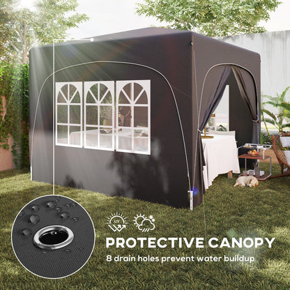 Outsunny 3 x 3m Pop-Up Gazebo Shelter, with Accessories - Black