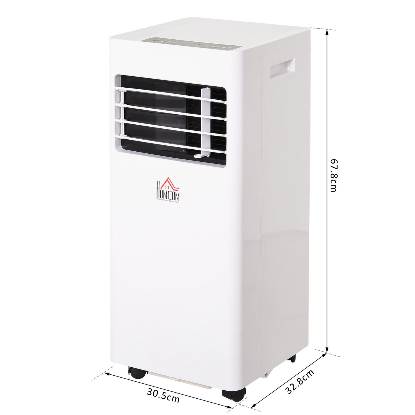 HOMCOM Mobile Air Conditioner White W/ Remote Control Cooling Dehumidifying Ventilating - 765W