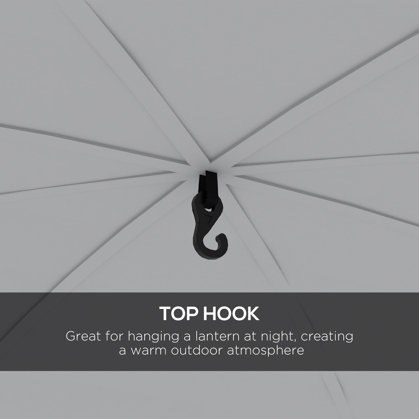 Outsunny 3.5 x 3.5M 6-8 Person Camping Gazebo, Outdoor Event Shelter Dome Tent Garden Sun Shelter Patio Spire Arc Pavilion Camp Sun Shade, Light Blue