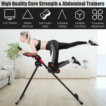 Ab Workout Machine with LCD Display for Home and Gym