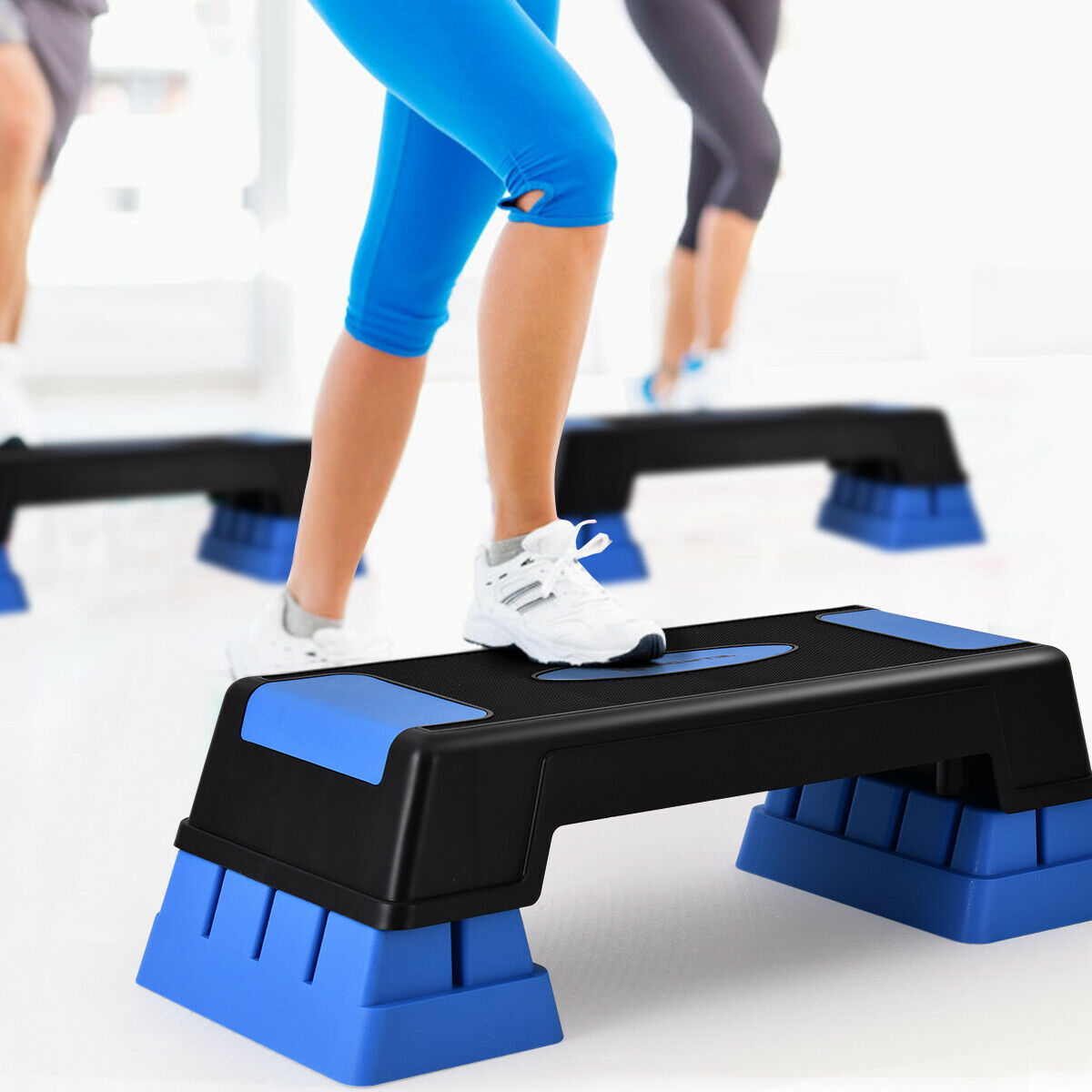 Aerobic Exercise Step with Risers for Home and Gym-Blue – GardenArch