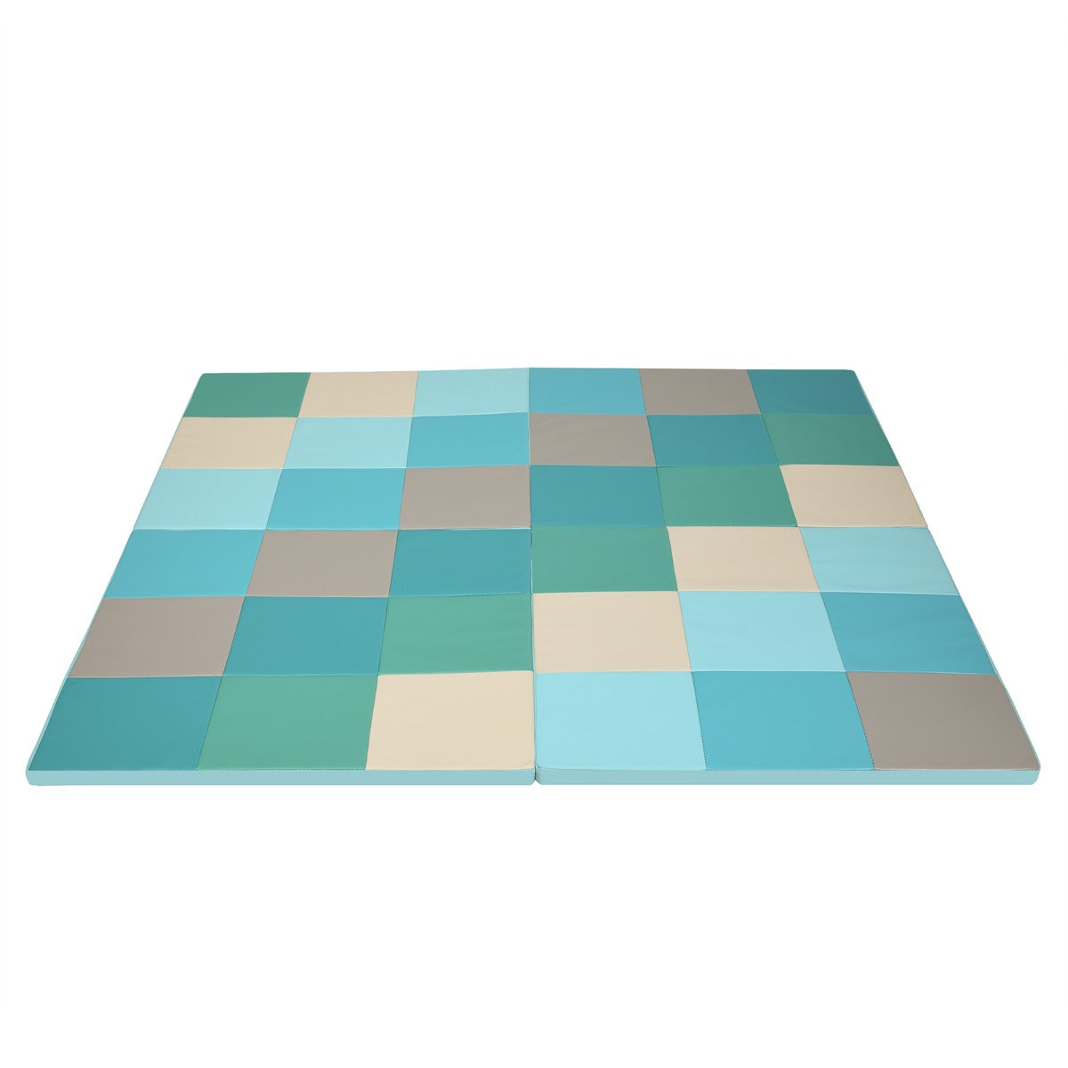 4-Section Folding Toddler Play Mat for Home and School Kindergarten--Blue