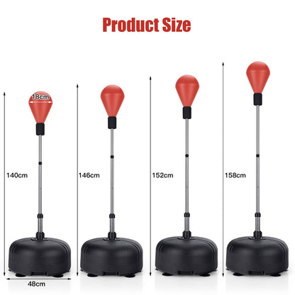 Punching Bag with Stand and Gloves-Red