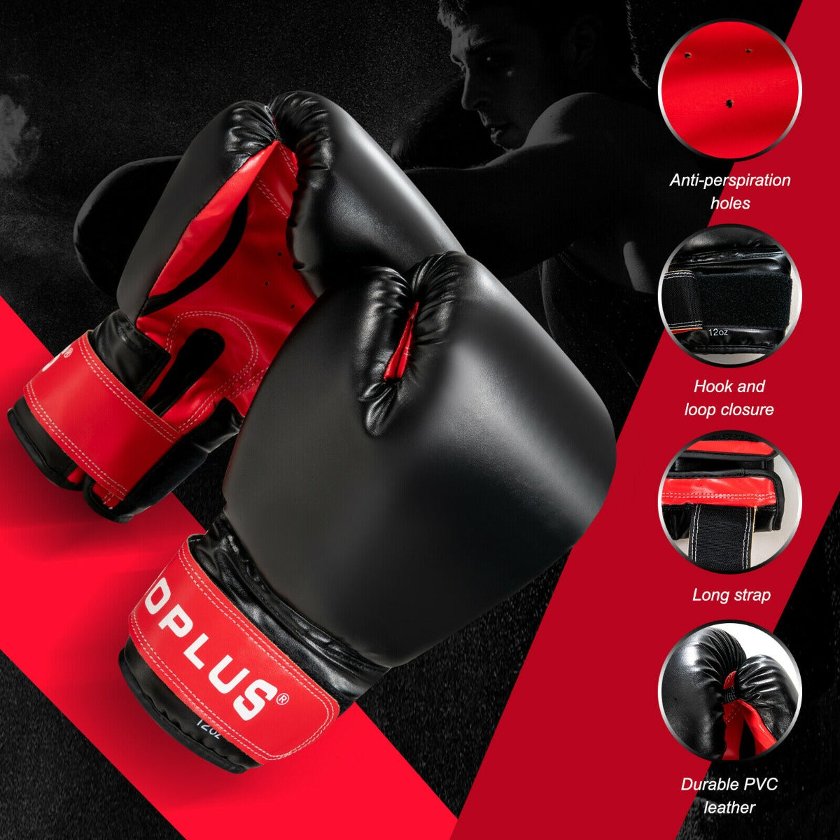 Heavy Hanging Punching Bag with Gloves and Wall Bracket
