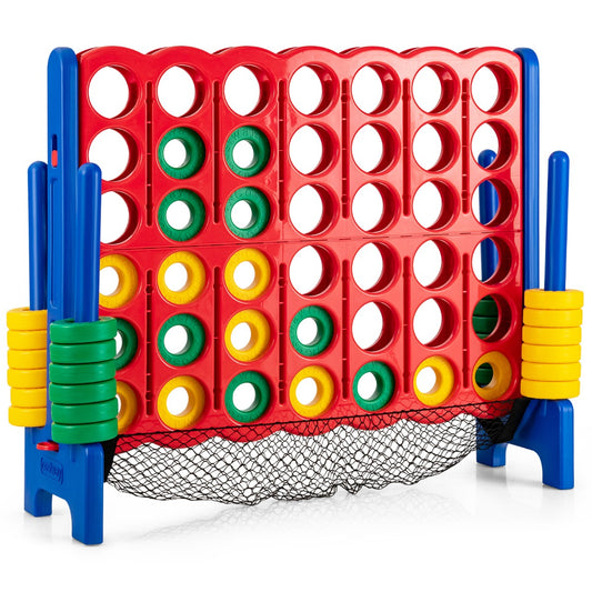Jumbo 4-to-Score Giant Game Set and Quick-Release Level for Kids Adults-Blue