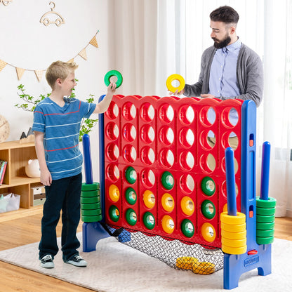Jumbo 4-to-Score Giant Game Set and Quick-Release Level for Kids Adults-Blue