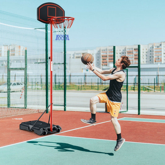 Freestanding Adjustable Height Basketball Stand Hoop -Red