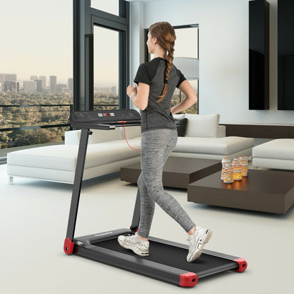 Folding Treadmill with APP Control and Bluetooth Speaker-Red