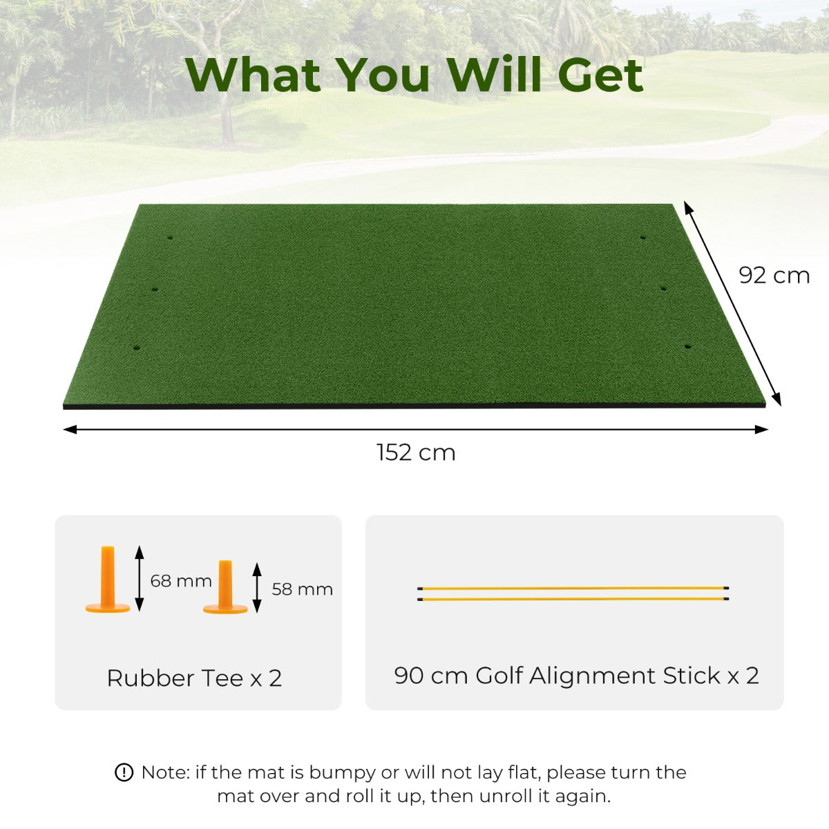 Golf Putting Green Set with 3 Putting Cups 1 Flag and Golf Hole Covers