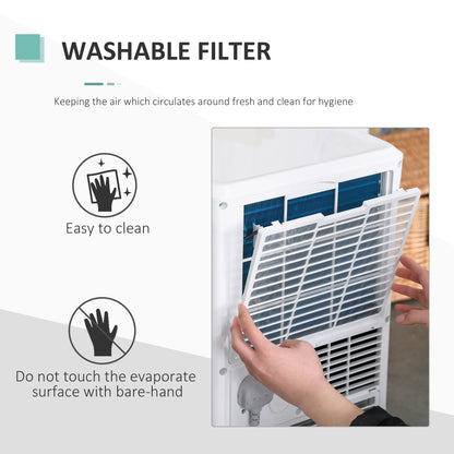 HOMCOM Mobile Air Conditioner White W/ Remote Control Cooling Dehumidifying Ventilating - 765W