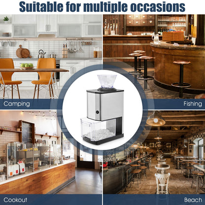 Stainless Electric Ice Crusher with Ice Tray and Scoop