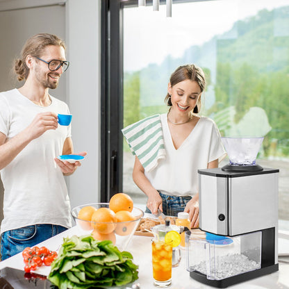 Stainless Electric Ice Crusher with Ice Tray and Scoop