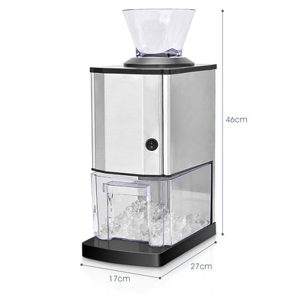 Stainless Electric Ice Crusher with Ice Tray and Scoop