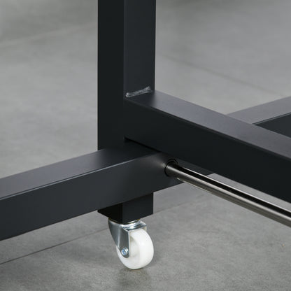 HOMCOM Foldable Dining Table Drop Leaf Folding Side Console Writing Desk for Kitchen, Dining Room, Rustic Brown