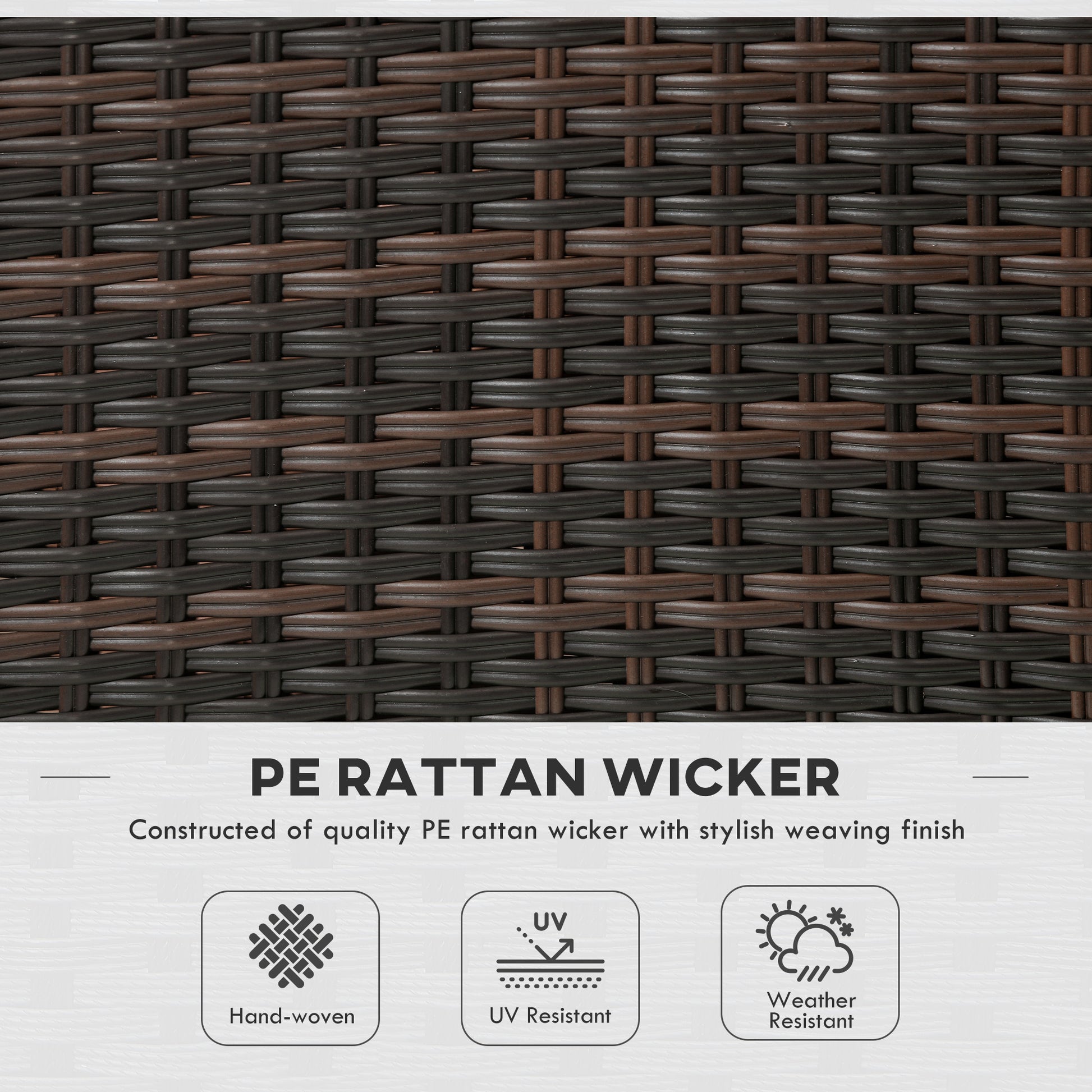 Outsunny Set of Four Armless Rattan Garden Chairs - Brown