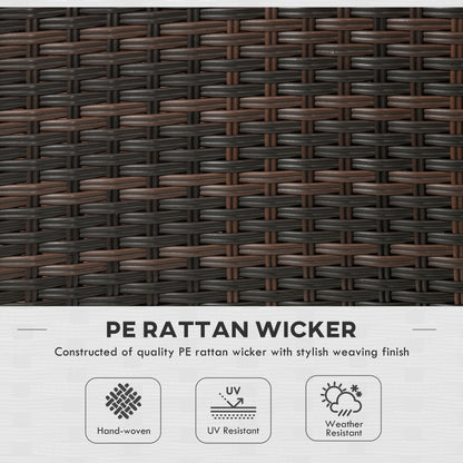 Outsunny Set of Four Armless Rattan Garden Chairs - Brown