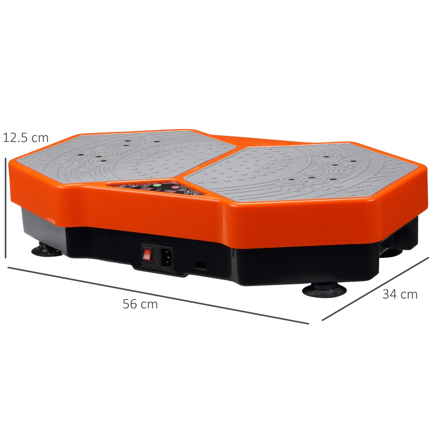 HOMCOM Sports Vibration Plate, Remote Control, Resistance Bands, 99 Levels - Orange and Grey