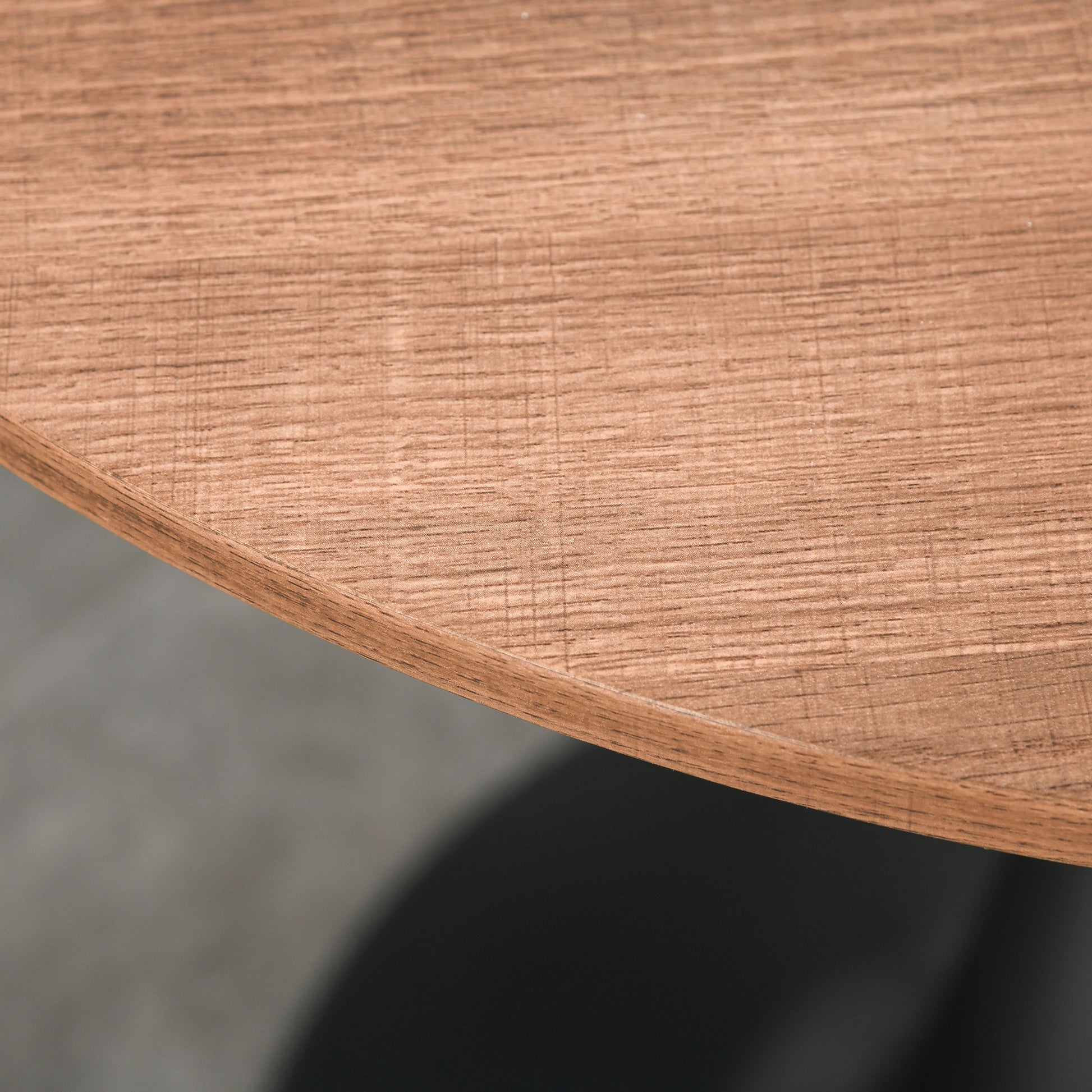 HOMCOM Modern Round Dining Table Leisure Coffee Bistro Table with Metal Base for Kitchen & Dining Room Brown