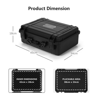 Portable Waterproof Hard Case with Customizable Fit Foam-45 x 34 x 18 cm