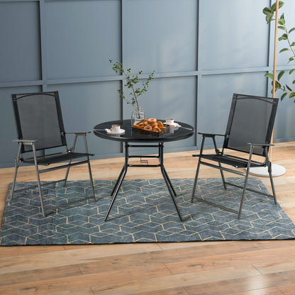 86 cm Patio Dining Table with 3.5 cm Umbrella Hole