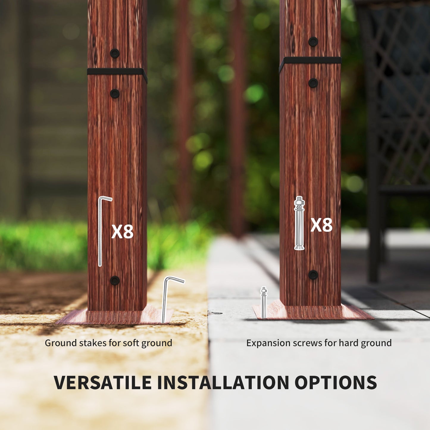 Outsunny 3 x 3 m Retractable Roof Pergola - Natural Wood Finish