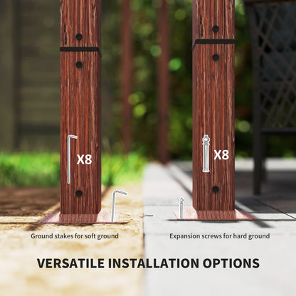 Outsunny 3 x 3 m Retractable Roof Pergola - Natural Wood Finish