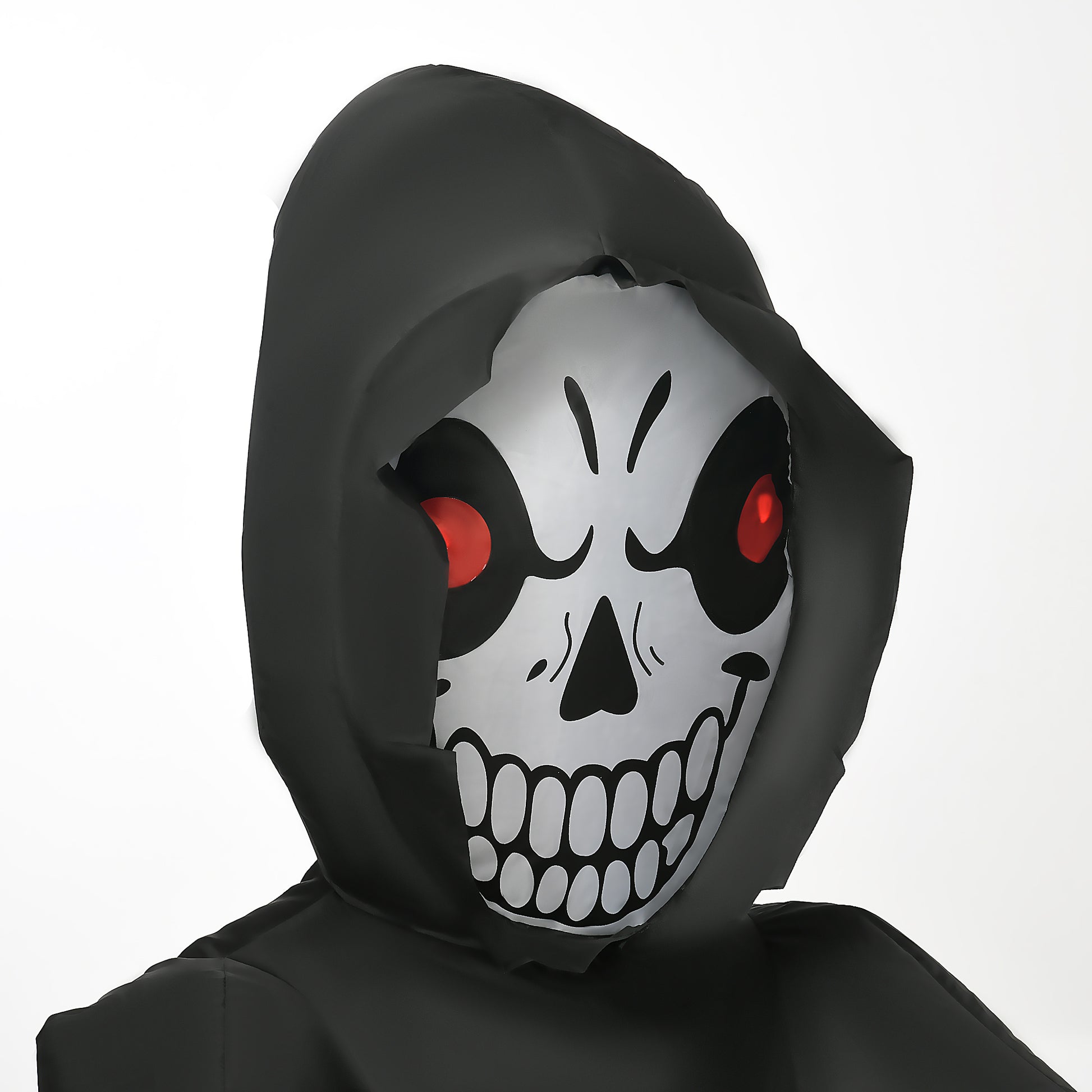 HOMCOM 9FT Long Halloween Inflatable Skull Rides a Motorcycle with Built-in LED Lights, Blow-Up Outdoor LED Garden Display for Lawn, Party