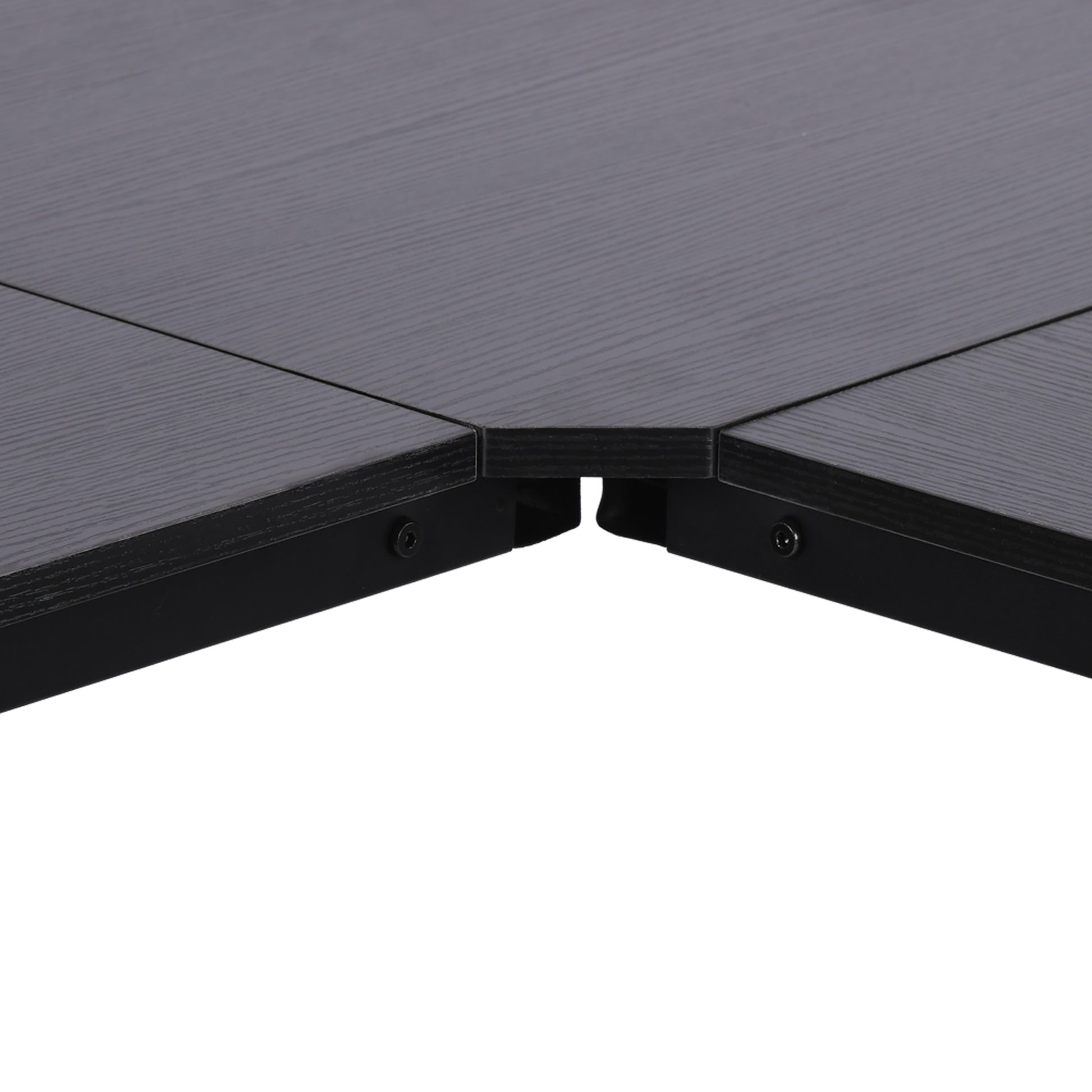 HOMCOM Corner Gaming Desk L-Shape Computer PC Workstation Home Office Three Worktop Writing Table 76x150cm Black