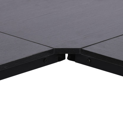 HOMCOM Corner Gaming Desk L-Shape Computer PC Workstation Home Office Three Worktop Writing Table 76x150cm Black