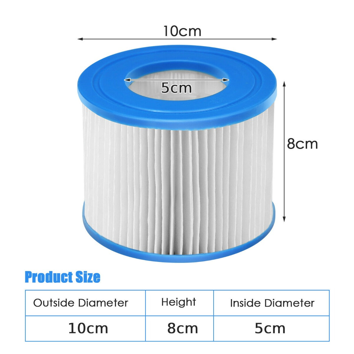 6 Pieces Hot Tub Filter Cartridges Compatible with Most Massage Pool