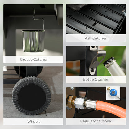 Outsunny Dual Fuel BBQ Grill - Black