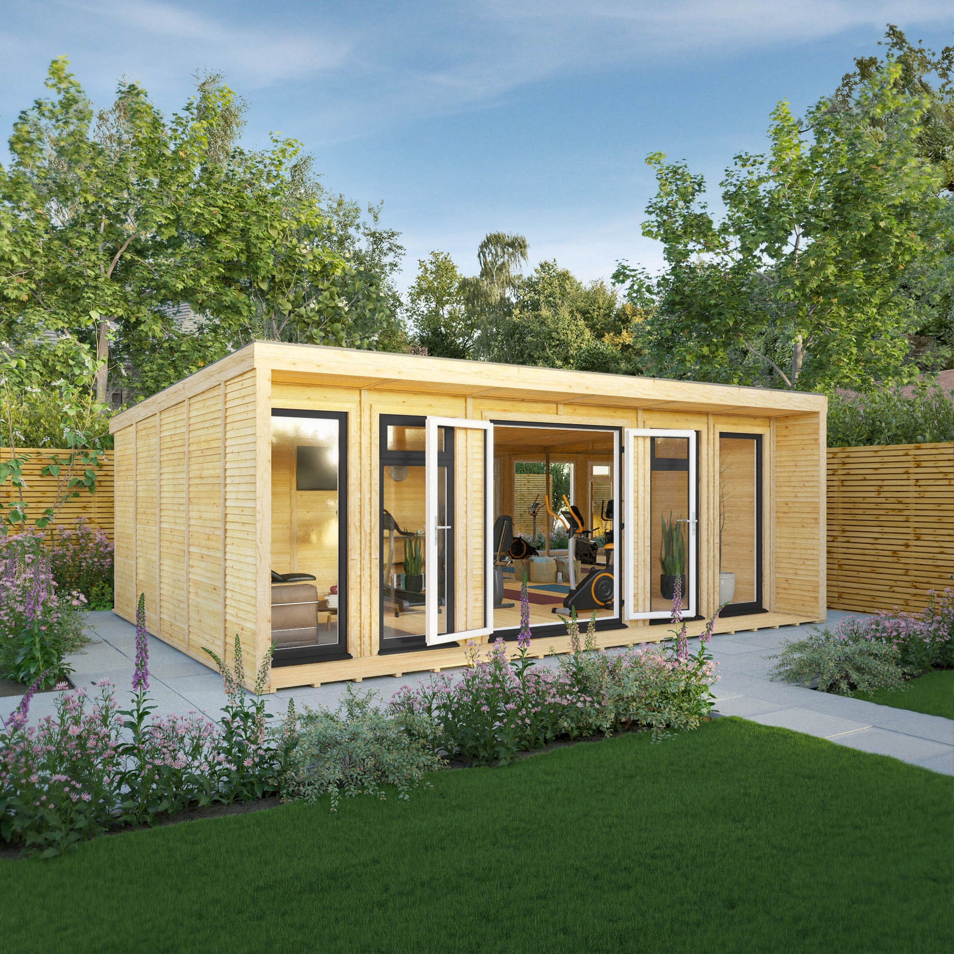 Sherwood Cresswell 6M X 4M Insulated Garden Room - (Upvc Windows & Doors) - Grey