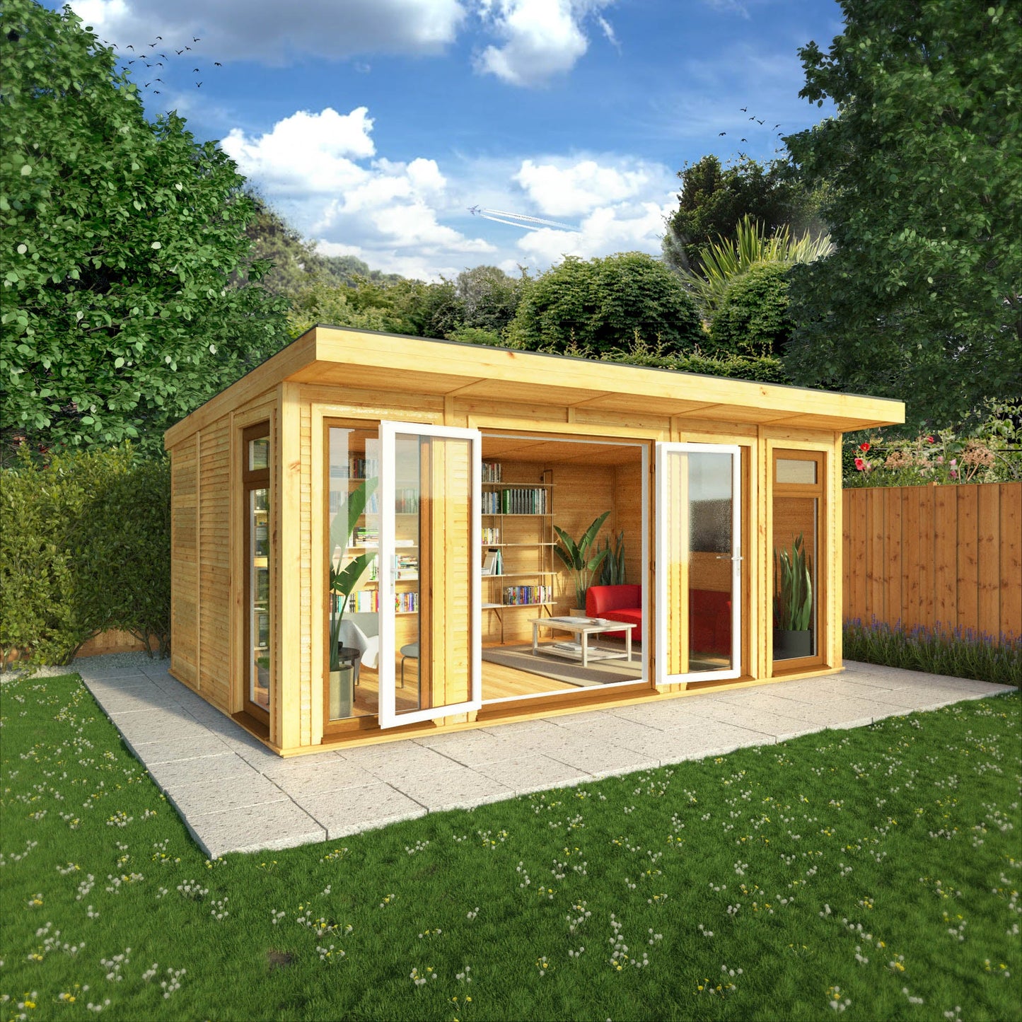Sherwood Edwinstowe 5M X 3M Insulated Garden Room - (Upvc Windows & Doors) - Oak