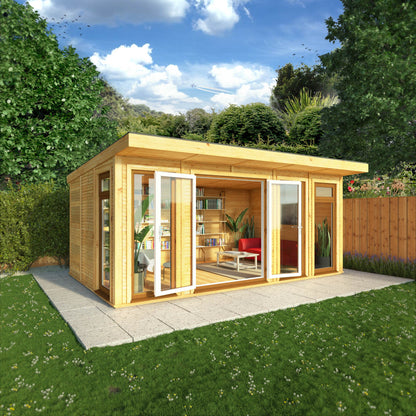Sherwood Edwinstowe 5M X 3M Insulated Garden Room - (Upvc Windows & Doors) - Oak