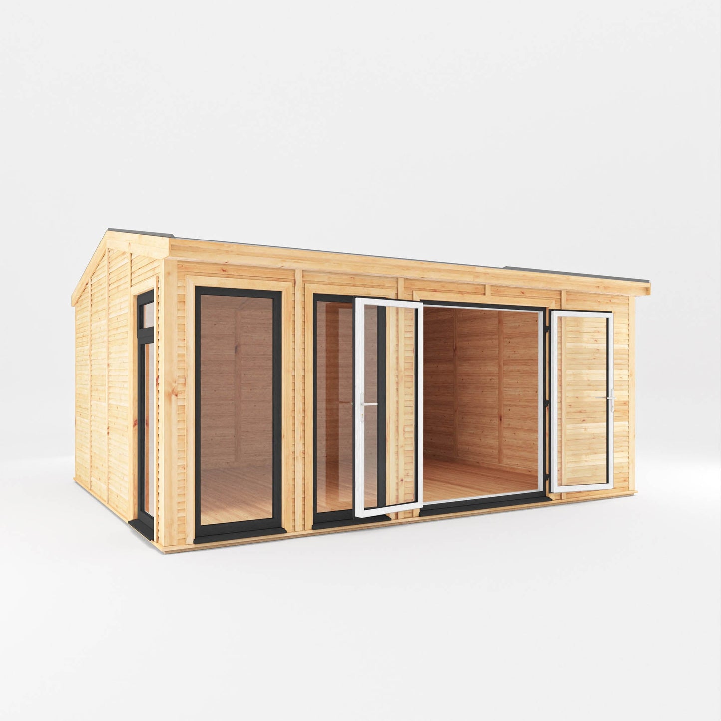 Sherwood Rufford 5M X 4M Insulated Garden Room - (Upvc Windows & Doors) - Grey