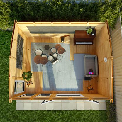 Sherwood Rufford 5M X 4M Insulated Garden Room - (Upvc Windows & Doors) - Grey