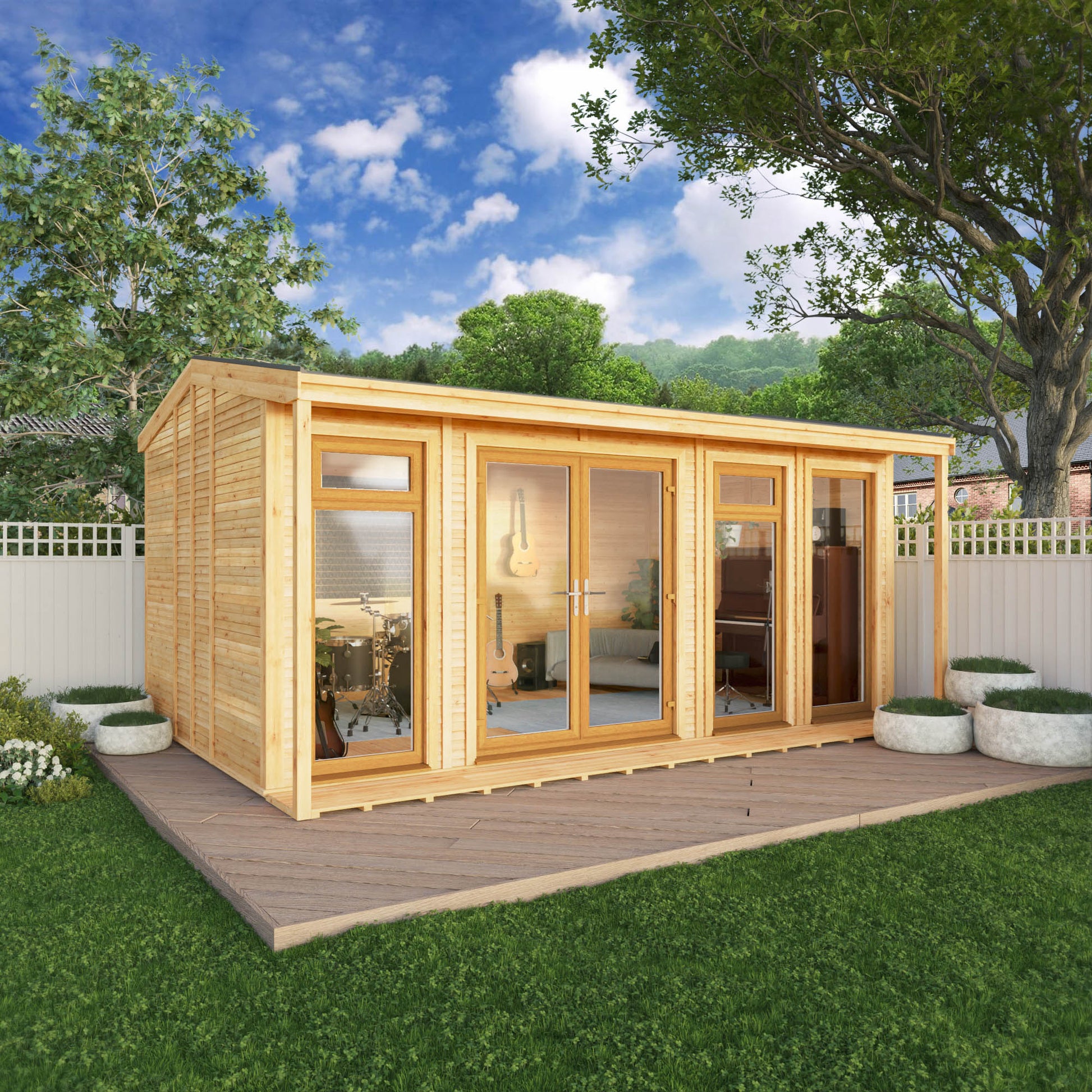 Sherwood Thoresby 5M X 3M Insulated Garden Room - (Upvc Windows & Doors) - Oak
