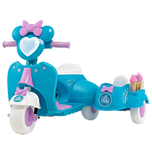6V Battery Powered Kids Ride on Motorbike with Detachable Sidecar-Blue
