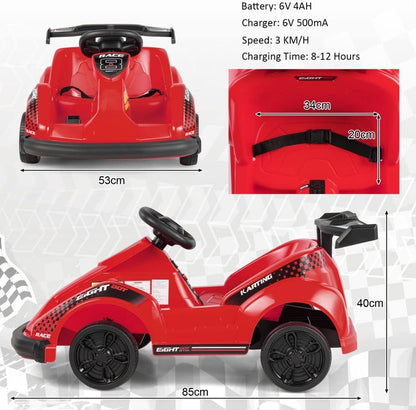 Kids 6V Electric Go Kart Powered Ride on Car with Remote Control and Music
