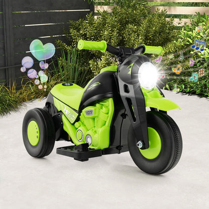 6V Electric Kid Ride on Motorcycle with Bubble Maker-Green