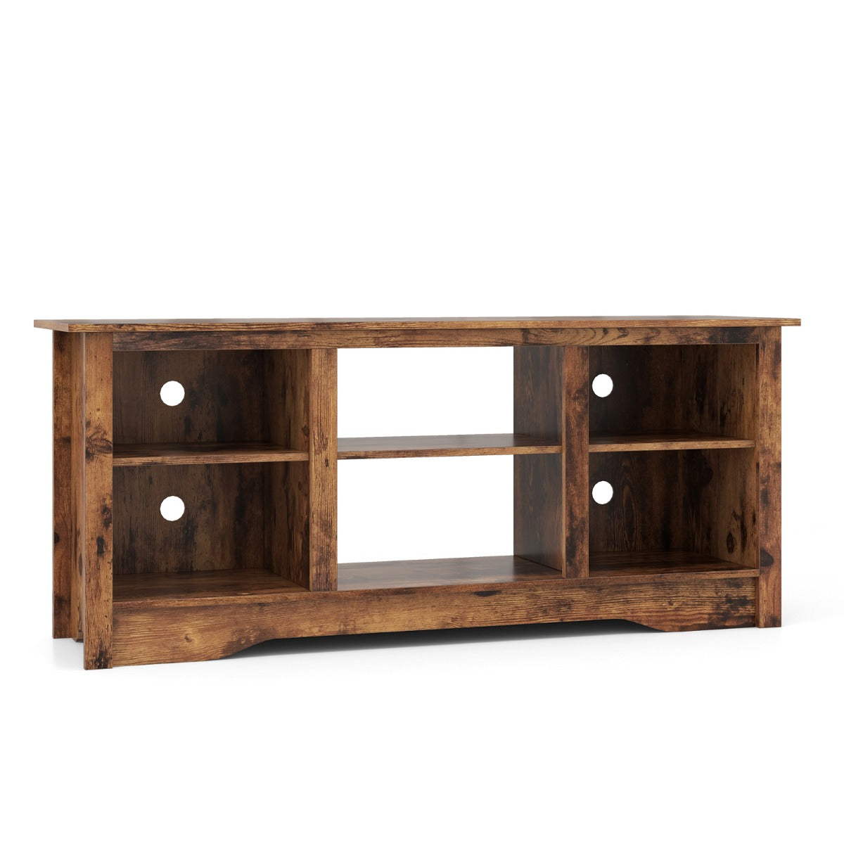 TV Stand Console Table for up to 65" with Adjustable Shelves-Rustic Brown