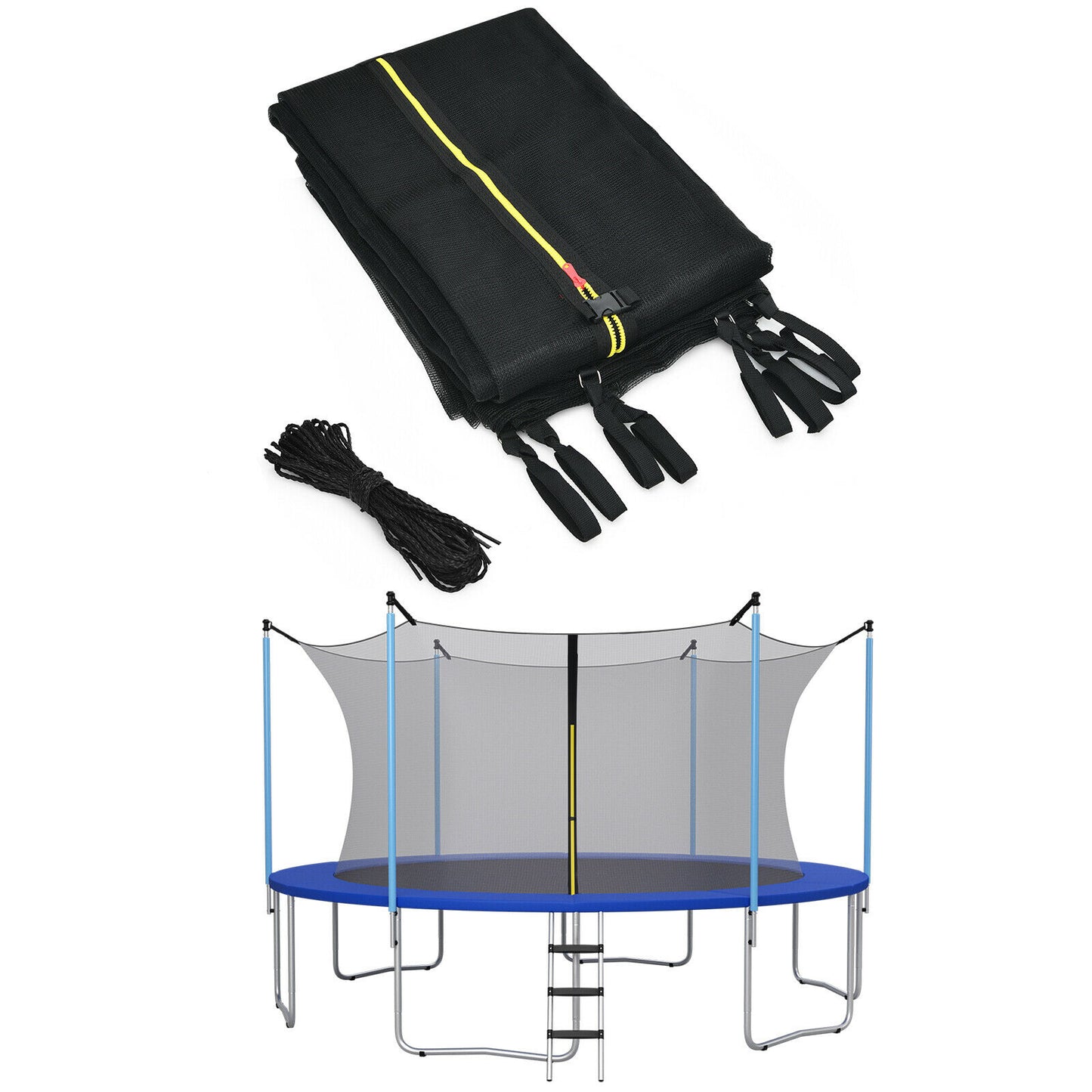 8/10/12FT Replacement Trampoline Safety Net with Protection Buckles-10FT