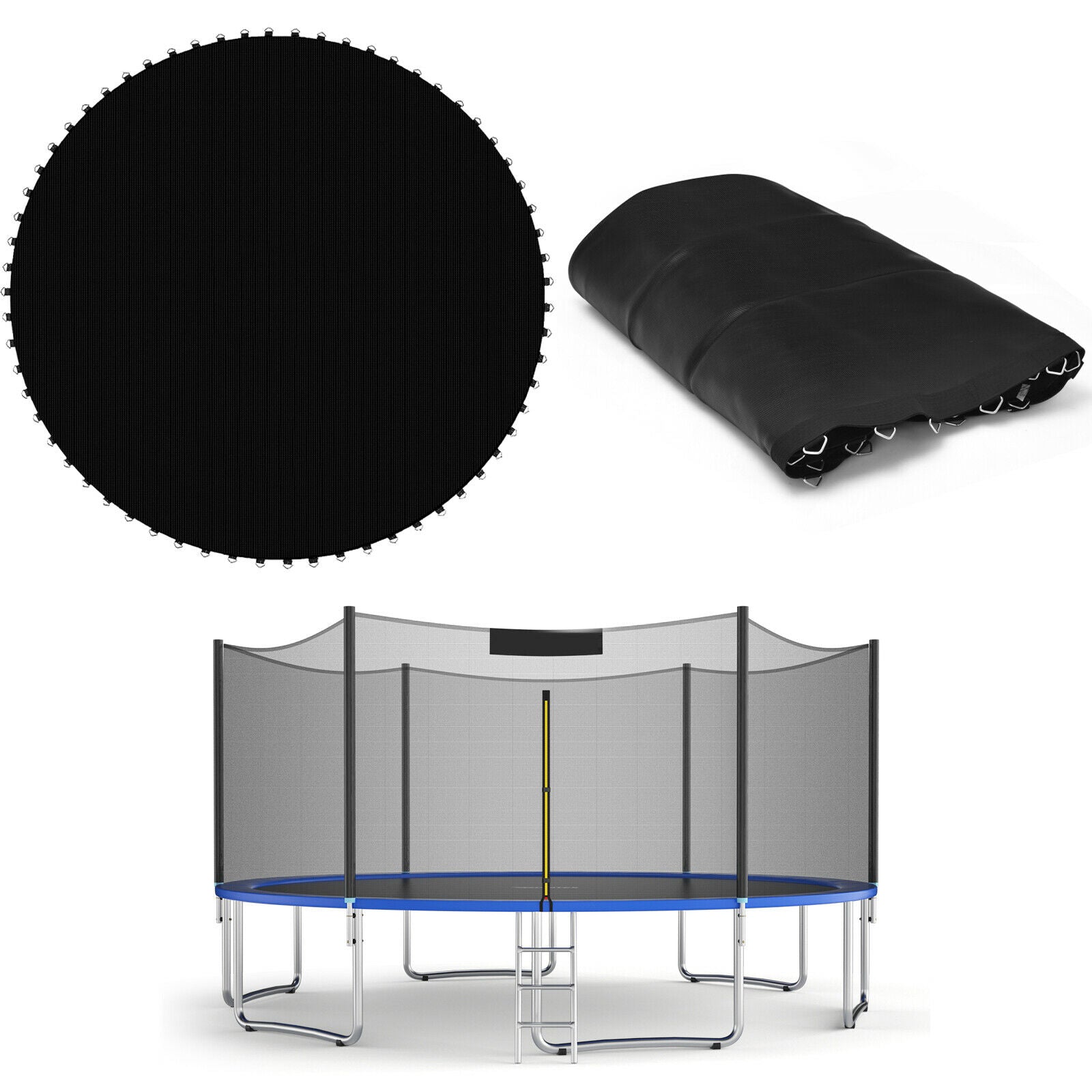 8/10FT Replacement Trampoline Mat with Metal V-Hooks, Spring Not Included-8FT