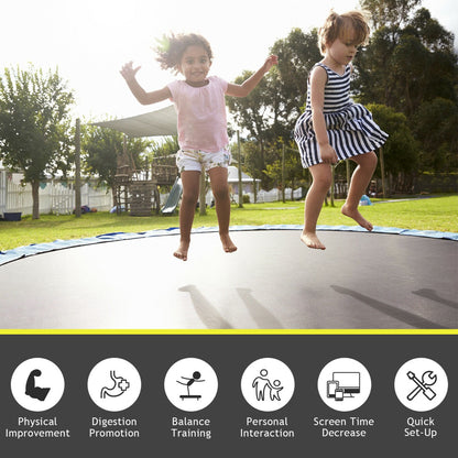 8/10FT Replacement Trampoline Mat with Metal V-Hooks, Spring Not Included-8FT