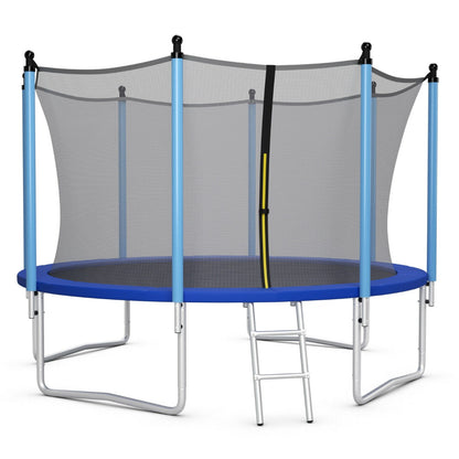 8/10/12FT Outdoor Trampoline with Enclosure Net and Ladder-8FT