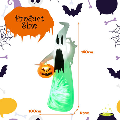 6 Feet Inflatable Halloween Hunting Ghost and Pumpkin Weatherproof