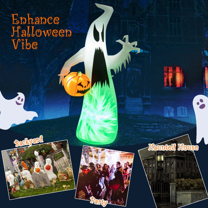 6 Feet Inflatable Halloween Hunting Ghost and Pumpkin Weatherproof