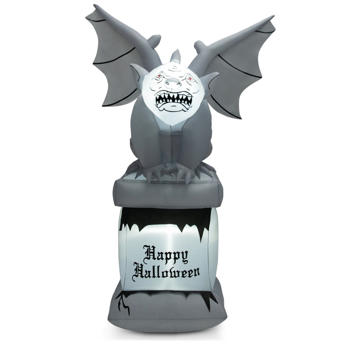 8.2 Feet Halloween Inflatable Gravestone with Gargoyle and LED Lights