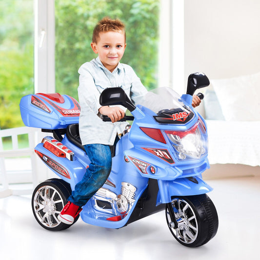 Children's Electric Motorcycle 6V with Music-Blue